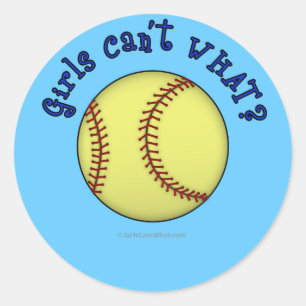 Softball-blau Runder Aufkleber