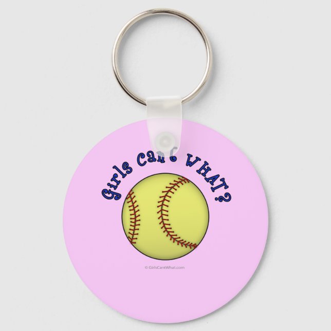 Softball-blau Schlüsselanhänger (Vorderseite)
