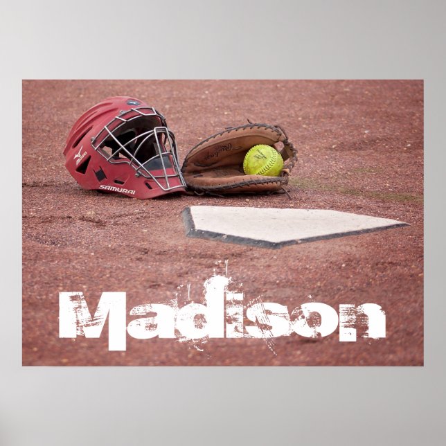 Softball Catcher Custom Poster (Vorne)