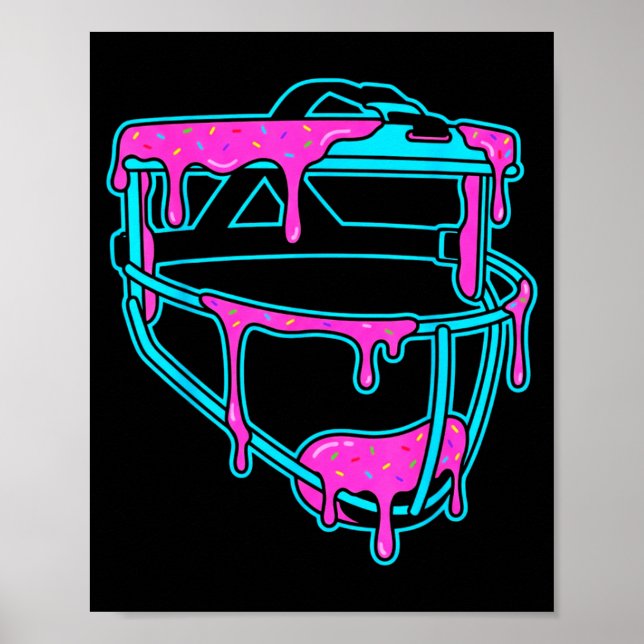 Softball Catcher Drip Ice Cream Mask Sprinkles Gam Poster (Vorne)