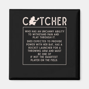 Softball Catcher Girl Funny Baseball Player Spaß Magnet