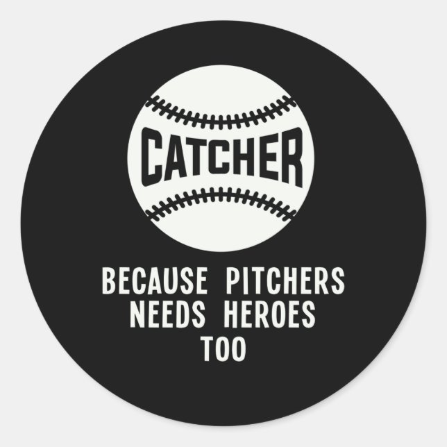 Softball Catcher Kids Funny Baseball Player Joke Runder Aufkleber (Vorderseite)