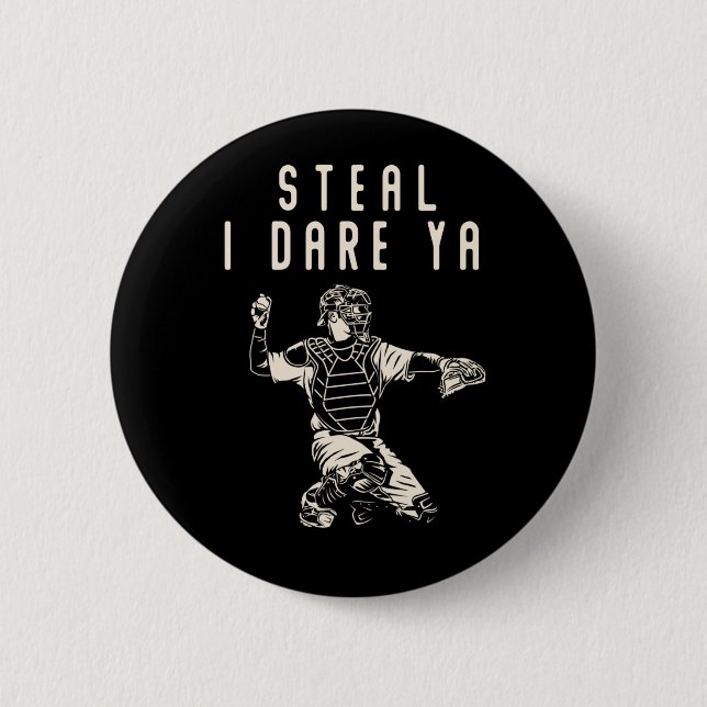 Softball Catcher Kids Funny Baseball Player Spaß Button (Vorderseite)