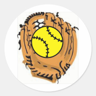 Softball Catcher Runder Aufkleber