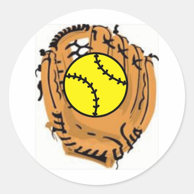 Softball Catcher Runder Aufkleber (Vorderseite)