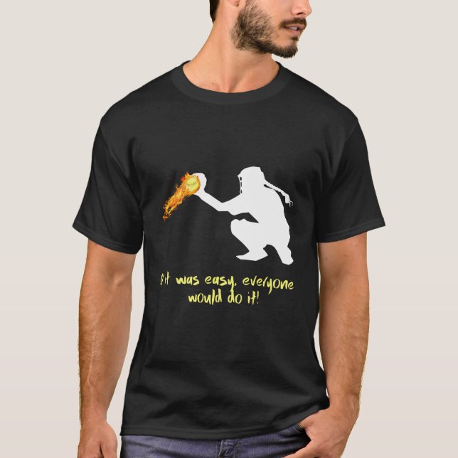 Softball Catcher Women's Design Softball on Fire T-Shirt (Vorderseite)