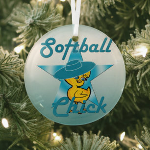 Softball Chick #7 Ornament Aus Glas