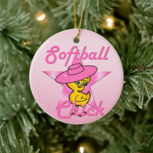 Softball Chick #8 Keramik Ornament