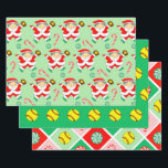 Softball Christmas Holiday Geschenkpapier<br><div class="desc">Kreative Softball-Urlaubspakete für Ihren Lieblings-Softball-Spieler,  Coach oder Mannschaftssportfans.</div>