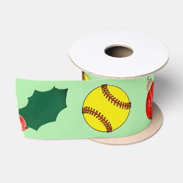 Softball Christmas Holiday Gift Satinband