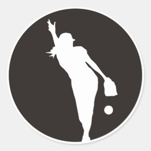 Softball Circle Pitcher Runder Aufkleber