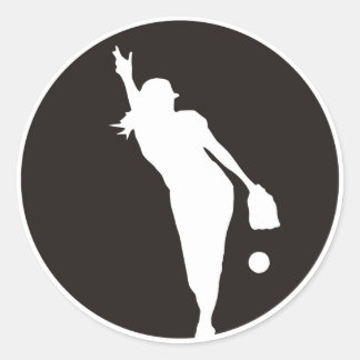 Softball Circle Pitcher Runder Aufkleber