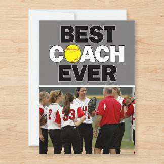 Softball Coach Best Ever Custom Foto Vielen Dank Dankeskarte
