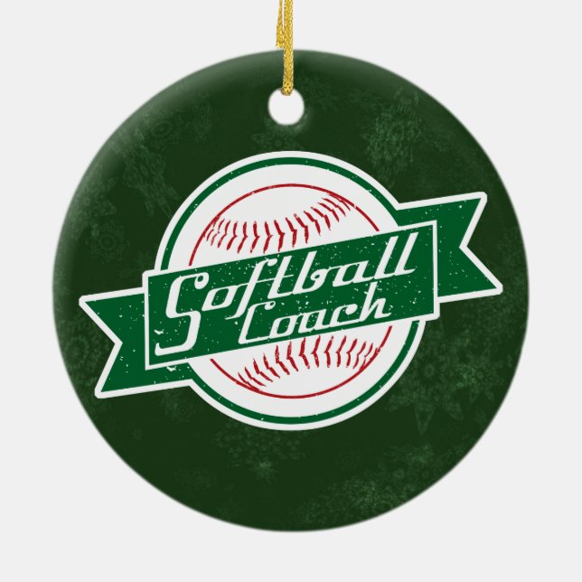 Softball Coach Holiday Decoration Keramik Ornament (Hinten)