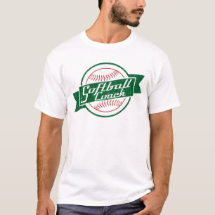 Softball-Coach mit Name und Nummer, Rückseite druc T-Shirt