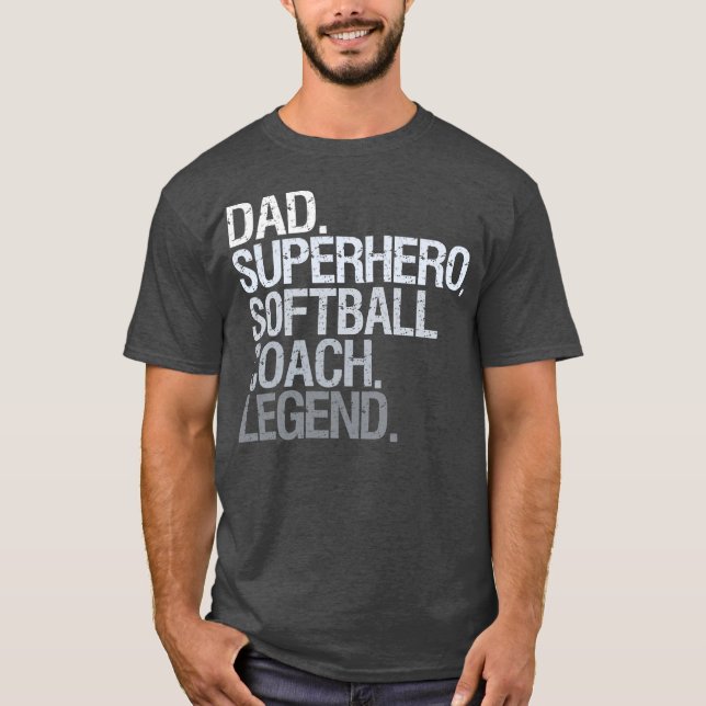 Softball Coach Papa  T-Shirt (Vorderseite)