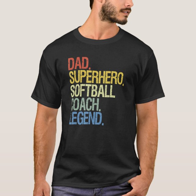 Softball Coach Vater T-Shirt (Vorderseite)
