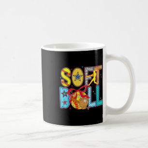 Softball Coquette Bow Game Day Baseball Fan Cheer Kaffeetasse