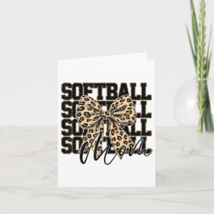 Softball Coquette Bow Softball Mama Game Day Softb Karte