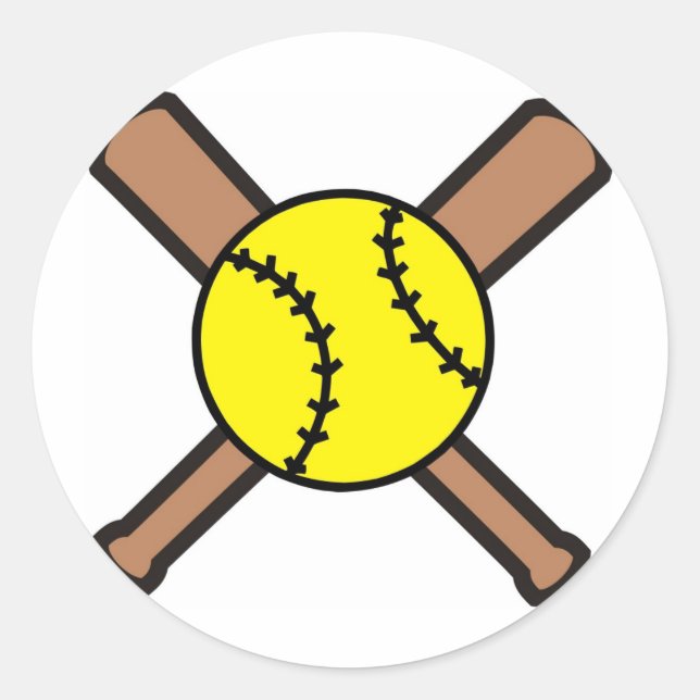 Softball Crossbats Runder Aufkleber (Vorderseite)