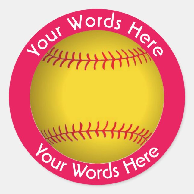 Softball Custom Aufkleber (Vorderseite)