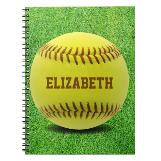 Softball Custom Ball Notebook Notizblock (Vorderseite)