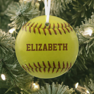Softball Custom Ball Ornament Aus Glas