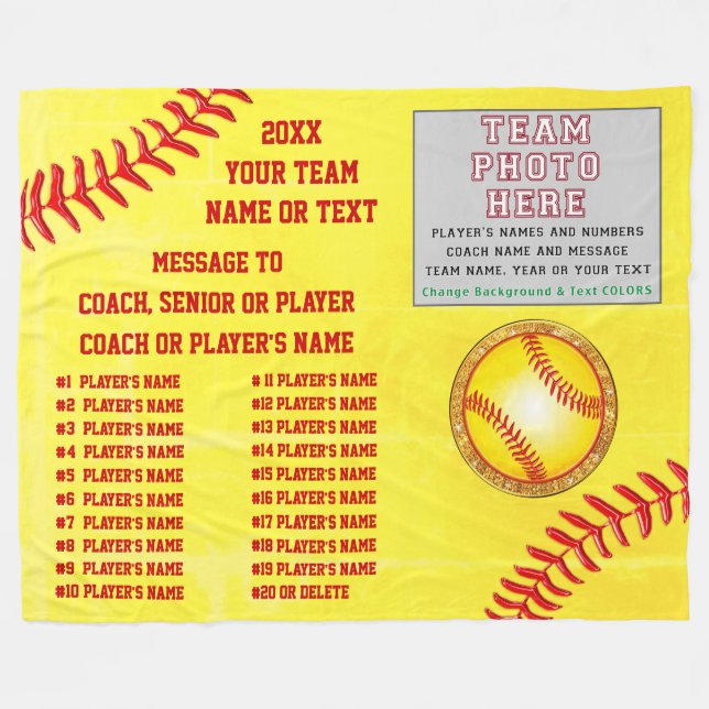 Softball-Decken Personalisiert, Trainer, Senioren Fleecedecke (Vorderseite (Horizontal))