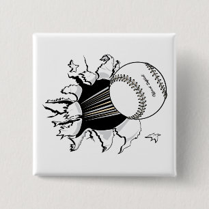 Softball, die durch Fastball-Grafik reißt Button