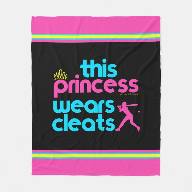 Softball: Diese Prinzessin Wears Cleats - Golly Fleecedecke (Vorderseite)