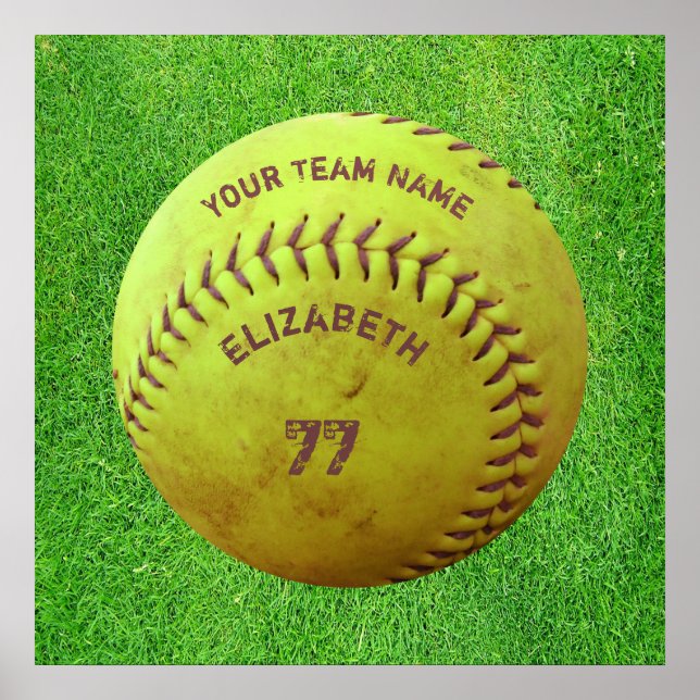 Softball Dirty Name Team Number Ball Poster (Vorne)