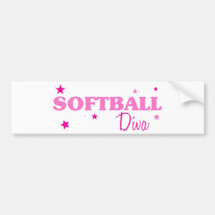 Softball Diva Autoaufkleber