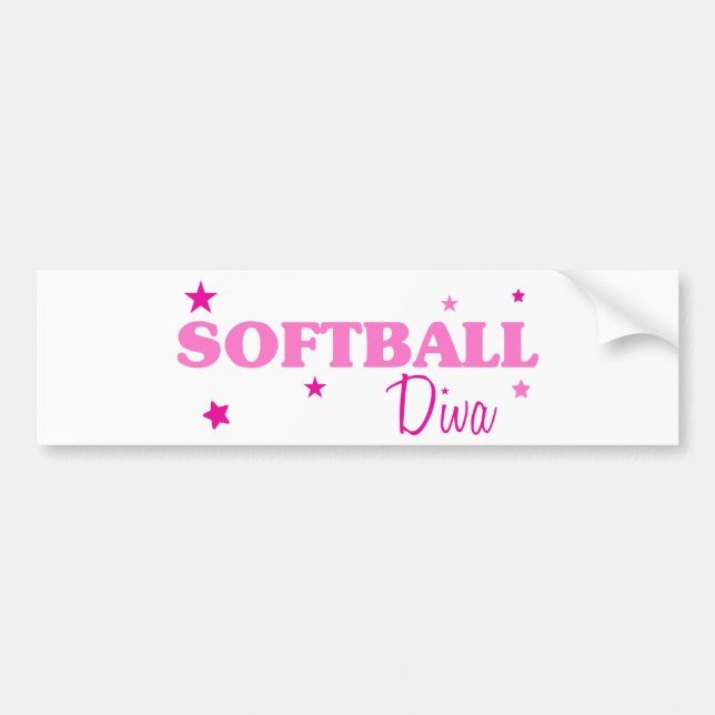 Softball Diva Autoaufkleber (Vorne)
