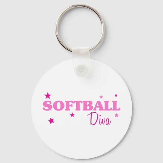 Softball Diva Schlüsselanhänger (Vorderseite)