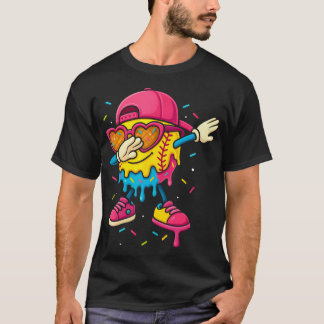 Softball-Drip-Eiscreme-Mädchen Dabbing mit Süßem T-Shirt