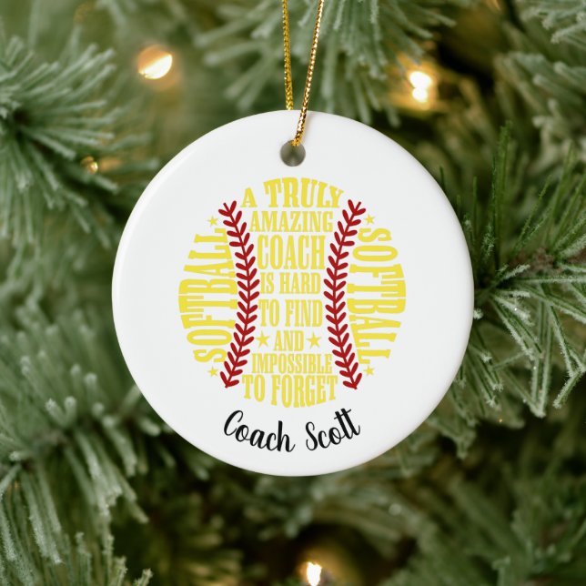 Softball ein wirklich phantastischer Trainer ist s Keramik Ornament (Baum)
