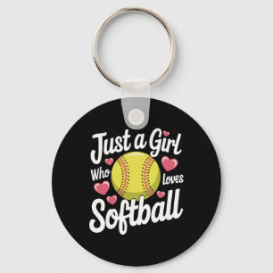 Softball Einfach Ein Mädchen Das Softball Liebt Schlüsselanhänger