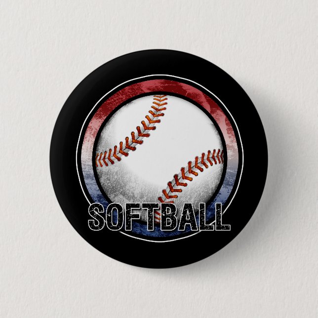 Softball-Emblem USA-Knopf Button (Vorderseite)