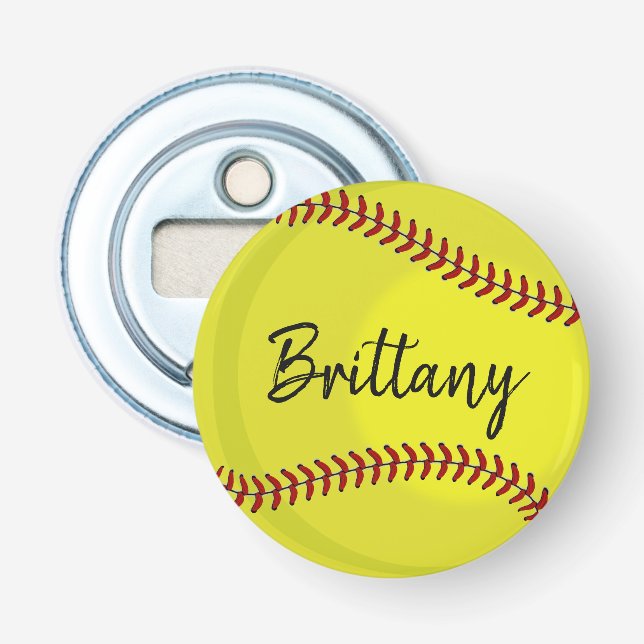 Softball-Fan-individueller Name Flaschenöffner (Vorderseite)