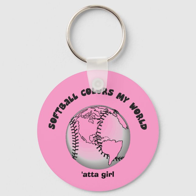 Softball Farben meine Welt Schlüsselanhänger (Vorderseite)