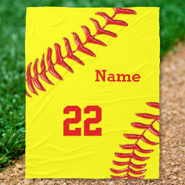 Softball Fleece Decken mit NAME und NUMMER