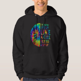 Softball für Mädchen - Softball-Gefärbte Krawatte Hoodie