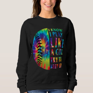 Softball für Mädchen - Softball-Gefärbte Krawatte Sweatshirt