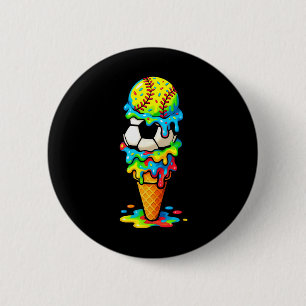 Softball Fußball Eiscreme-Tropf Farbige Sommer Spi Button