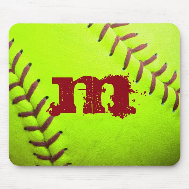 Softball-gelbe schnelle mousepad (Vorne)