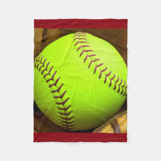Softball-gelbe schnelle Neigungs-Fleece-Decke, 30" Fleecedecke (Vorderseite)