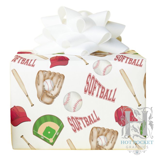 Softball-Geschenkpapier Geschenkpapier (Von Creator hochgeladen)
