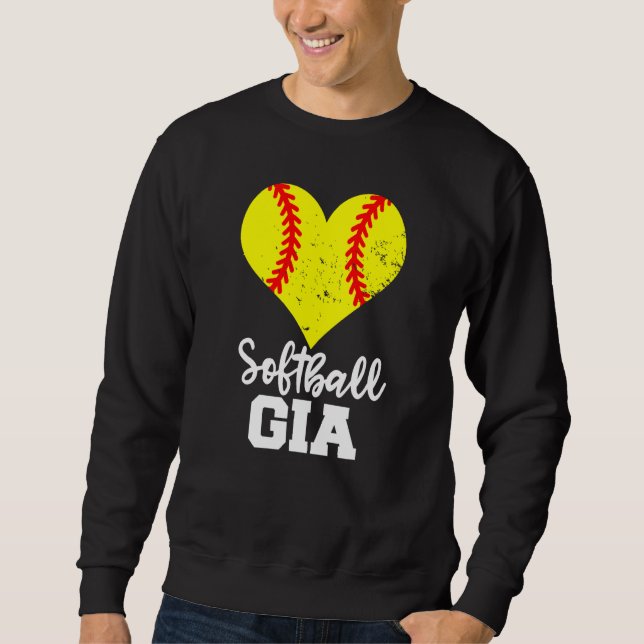 Softball Gia Softball Heart Grandma Gia Sweatshirt (Vorderseite)