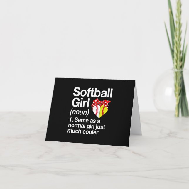 Softball Girl Definition Sassy Sports Dankeskarte (Vorderseite)