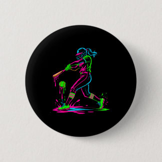 Softball girl ice cream softball drip  button